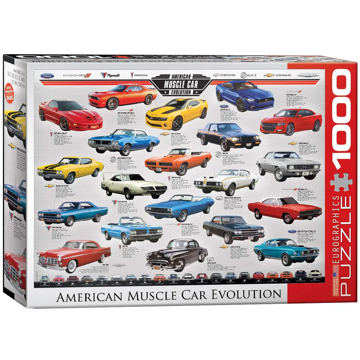 EuroGraphics Muscle Car Evolution Jigsaw Puzzle 1000 Pieces | Educational STEM Toy - main product image