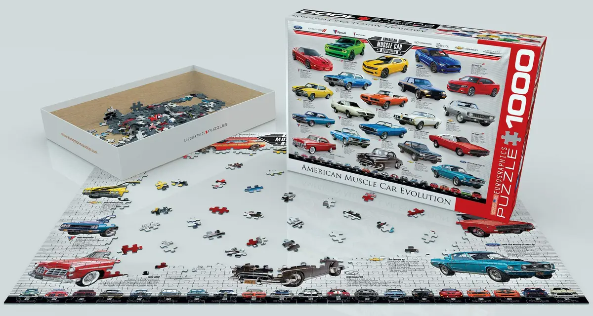 EuroGraphics Muscle Car Evolution Jigsaw Puzzle 1000 Pieces | Educational STEM Toy - view 3