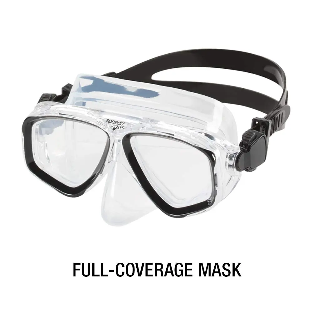 Speedo Unisex-Adult Swim Snorkel Dive Mask Anti-Fog with Nose Cover Adventure Series, M Clear, One Size - view 4