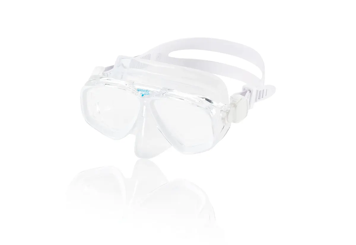 Speedo Unisex-Adult Swim Snorkel Dive Mask Anti-Fog with Nose Cover Adventure Series, M Clear, One Size - main product image