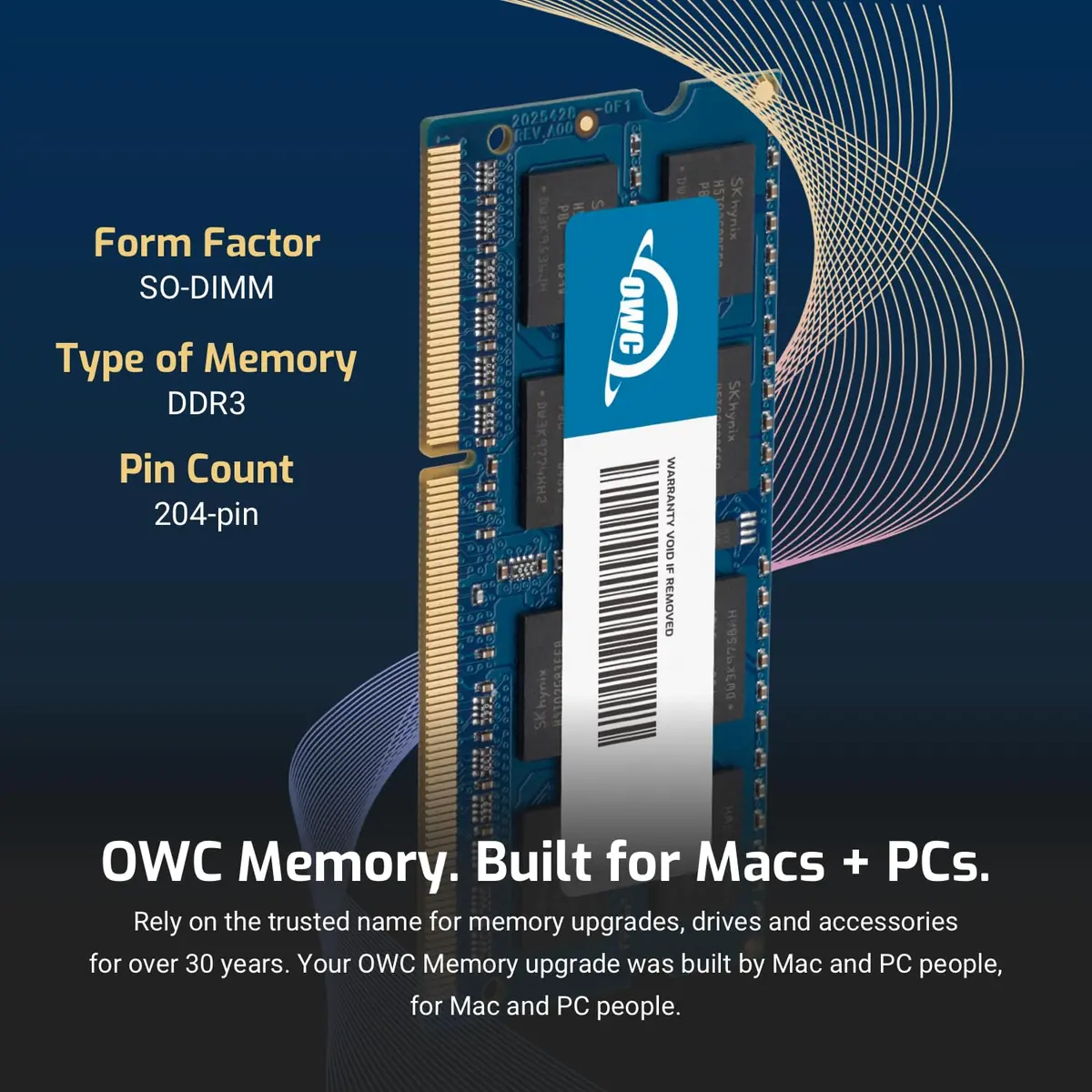 OWC 16GB (2x8GB) DDR3L PC3-12800 1600MHz SO-DIMM RAM for Mac & PC | 1600MHz - view 3