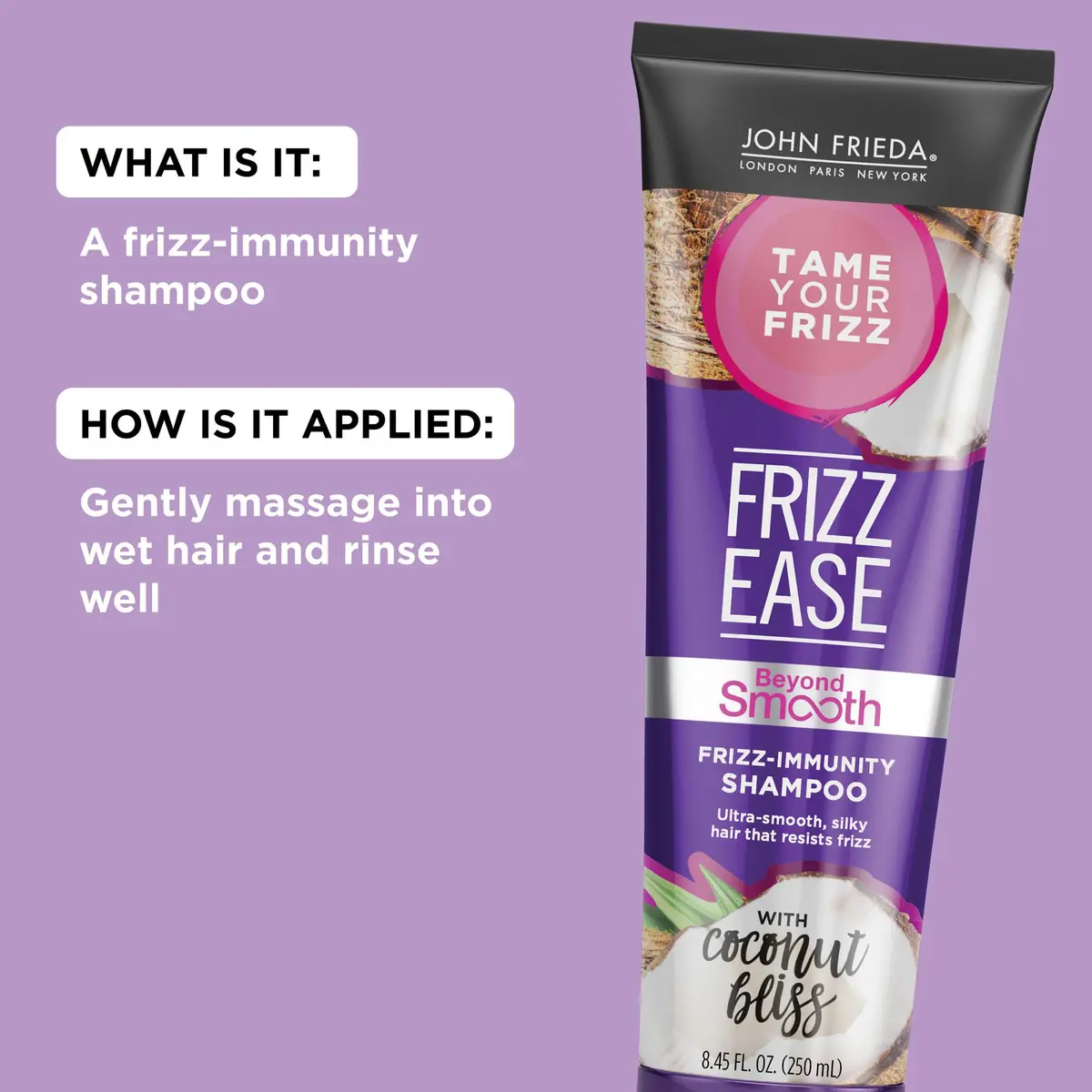 John Frieda Frizz Ease Beyond Smooth Frizz-Immunity Shampoo 8.45 Oz | Anti-Humidity & Frizz-Resistant - view 4