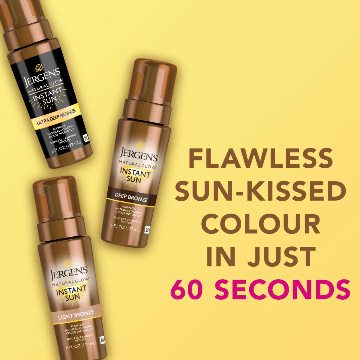 Jergens Natural Glow Instant Sun Mousse, Light Bronze Tan, 177ml (6 fl oz) | Streak-Free Body Bronzer - view 9