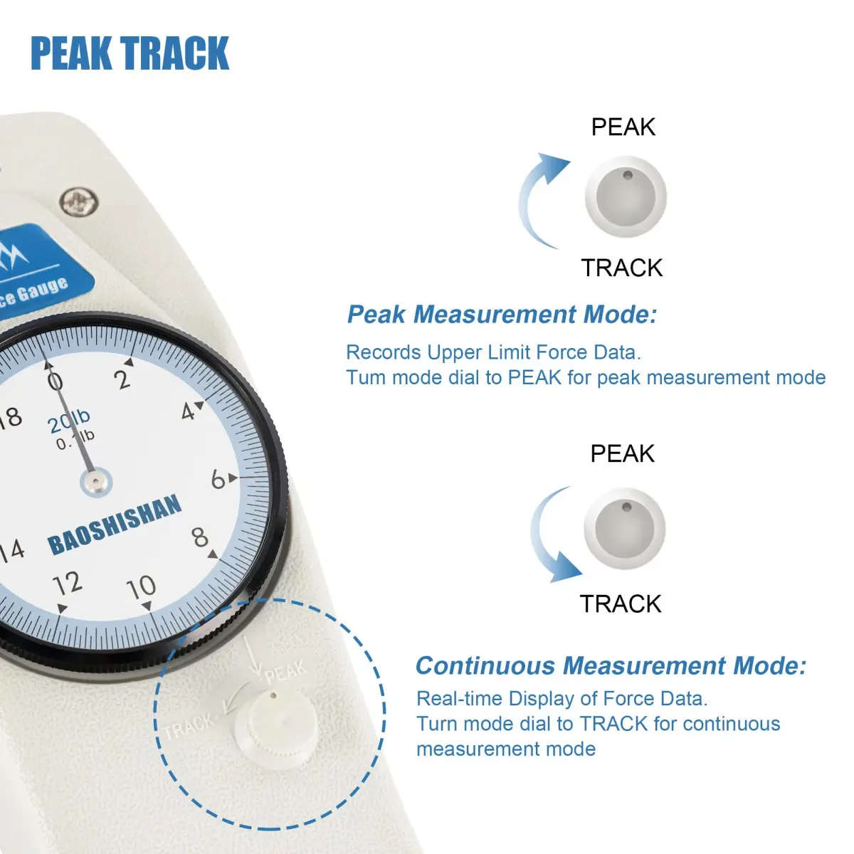 BAOSHISHAN DL Push Pull Force Gauge 9.07 kg (20 lb) | Accurate Force Measurement for Industry & Labs - view 5
