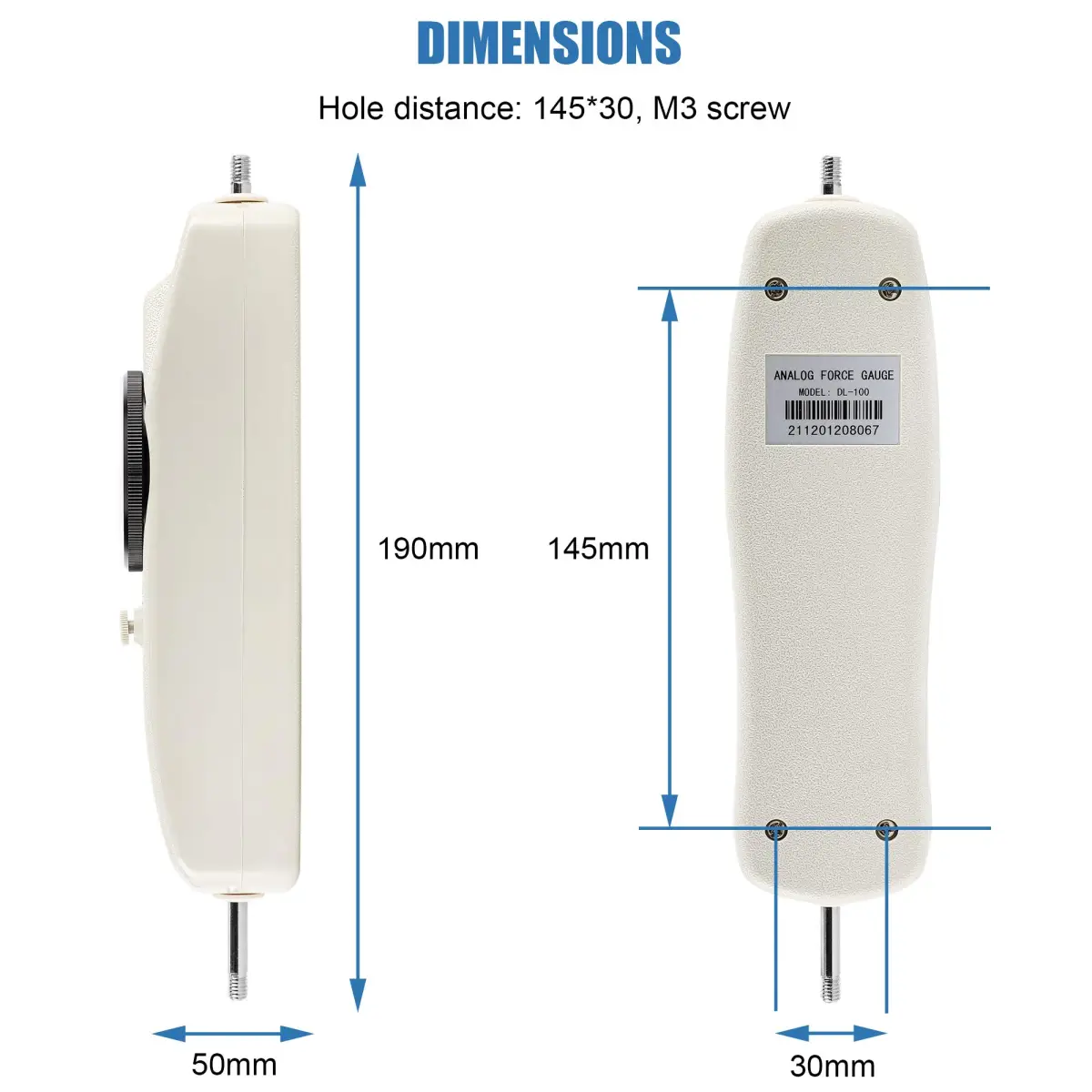 BAOSHISHAN DL Push Pull Force Gauge 9.07 kg (20 lb) | Accurate Force Measurement for Industry & Labs - view 6