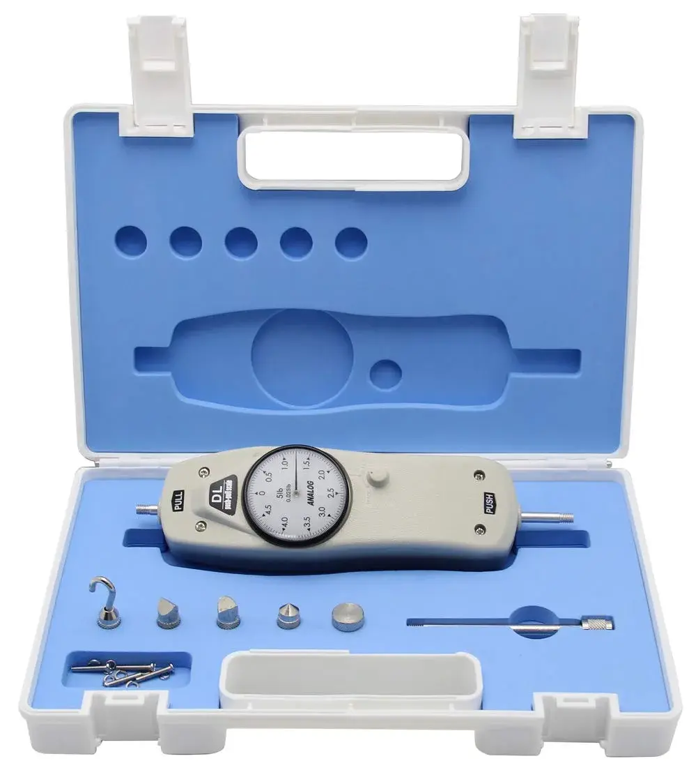 BAOSHISHAN DL 5lb Push Pull Force Gauge Meter with Calibration Certificate & Carrying Case | 0.025lb Resolution - main product image