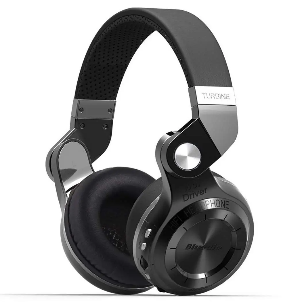 Bluedio T2 Plus Turbine Wireless Bluetooth Headphones with Mic and FM Radio | Foldable, 57mm Speaker, 40H Playtime - main product image
