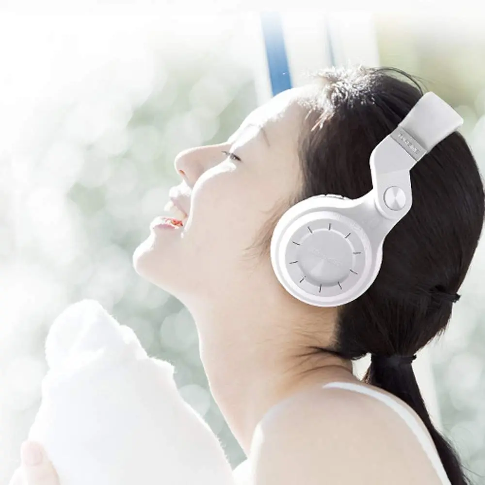 Bluedio T2 Plus Turbine Wireless Bluetooth Headphones with Mic/Micro SD Card Slot/FM Radio (White) | Over Ear, Foldable, 40hrs BT - view 7