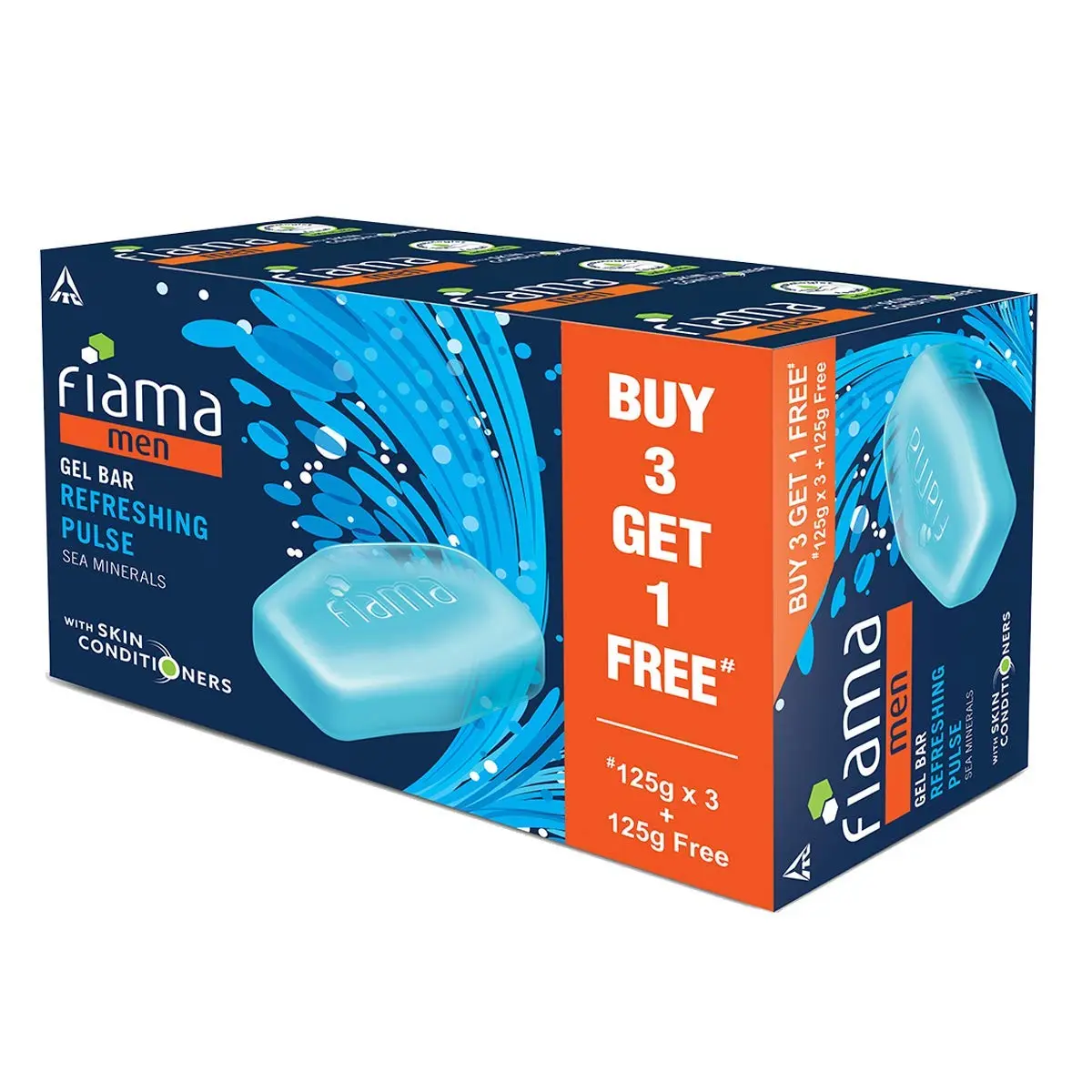 Fiama Men Refreshing Pulse Gel Bar 125g | Skin Moisturising & Invigorating Fragrance - view 2