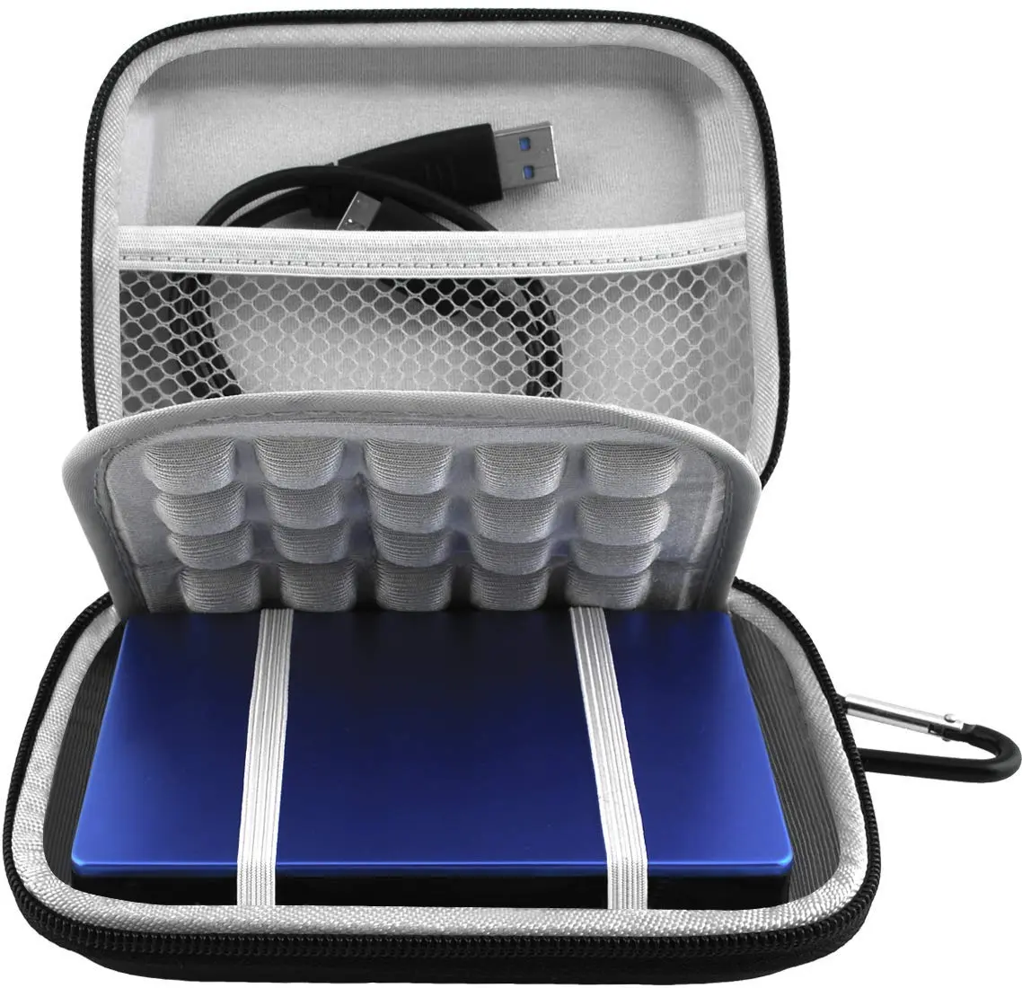 Lacdo Hard Drive Case for Seagate Portable External Hard Drive, Black | Water-Resistant Shockproof Storage Bag - main product image