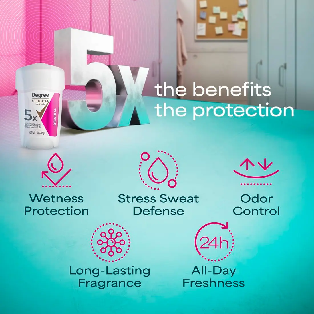 Degree Clinical Antiperspirant Deodorant Soft Solid 1.6 oz | 96-Hour Sweat & Odor Protection - view 4