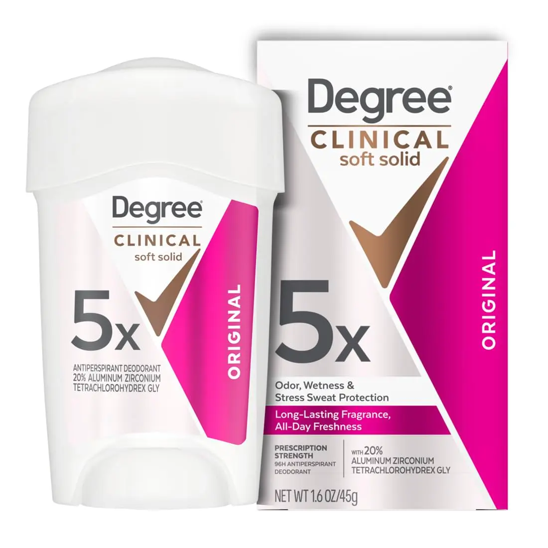 Degree Clinical Antiperspirant Deodorant Soft Solid 1.6 oz | 96-Hour Sweat & Odor Protection - main product image