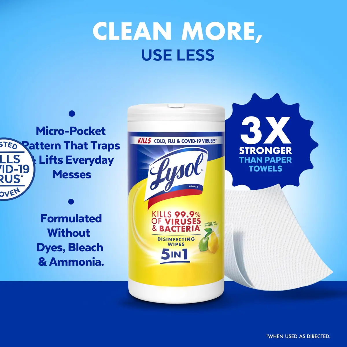 Lysol Disinfecting Wipes Multi-Surface Cleaner Lemon 80 ct | Kills 99.9% viruses & bacteria - view 6