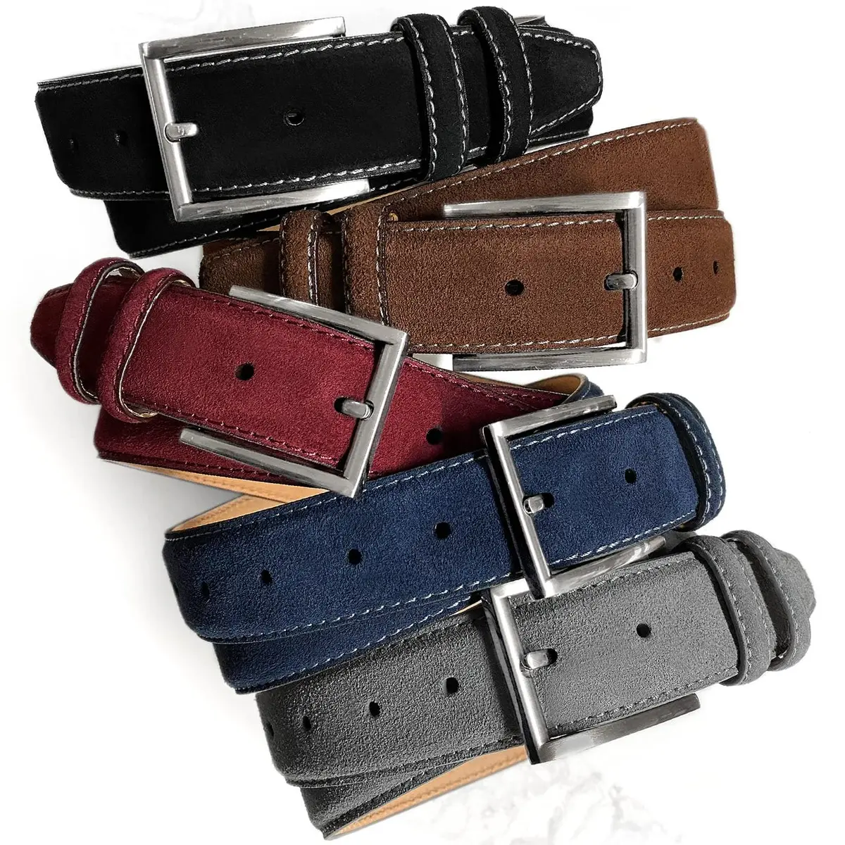 Belts.com Men's Suede Belt 34 | Genuine Leather Casual Dress Accessory - view 2