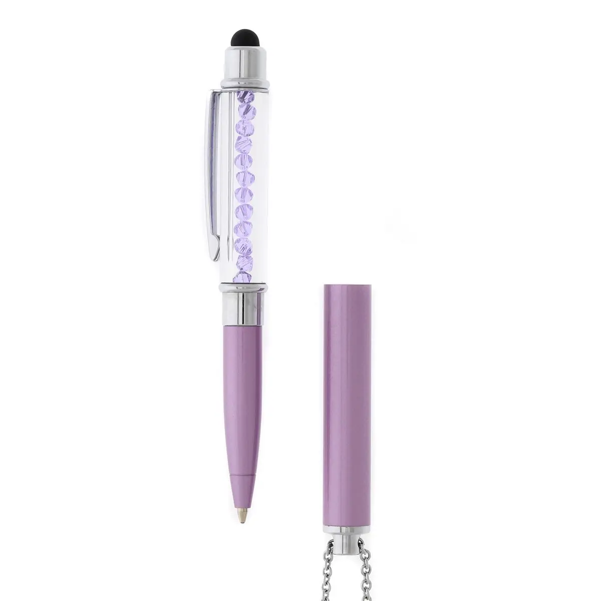 Baron-Jewelry Purple Necklace Stylus Pen with Crystals | 30" Chain & Extra Ink Refills - view 2