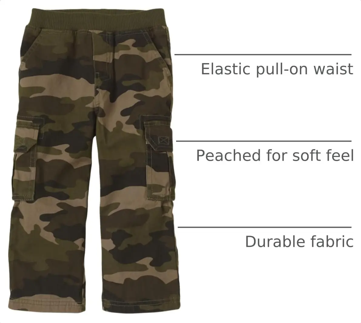 The Children's Place Baby Boys Cargo Pants Olive Camo 18-24 Months | Durable Cotton Twill - view 3