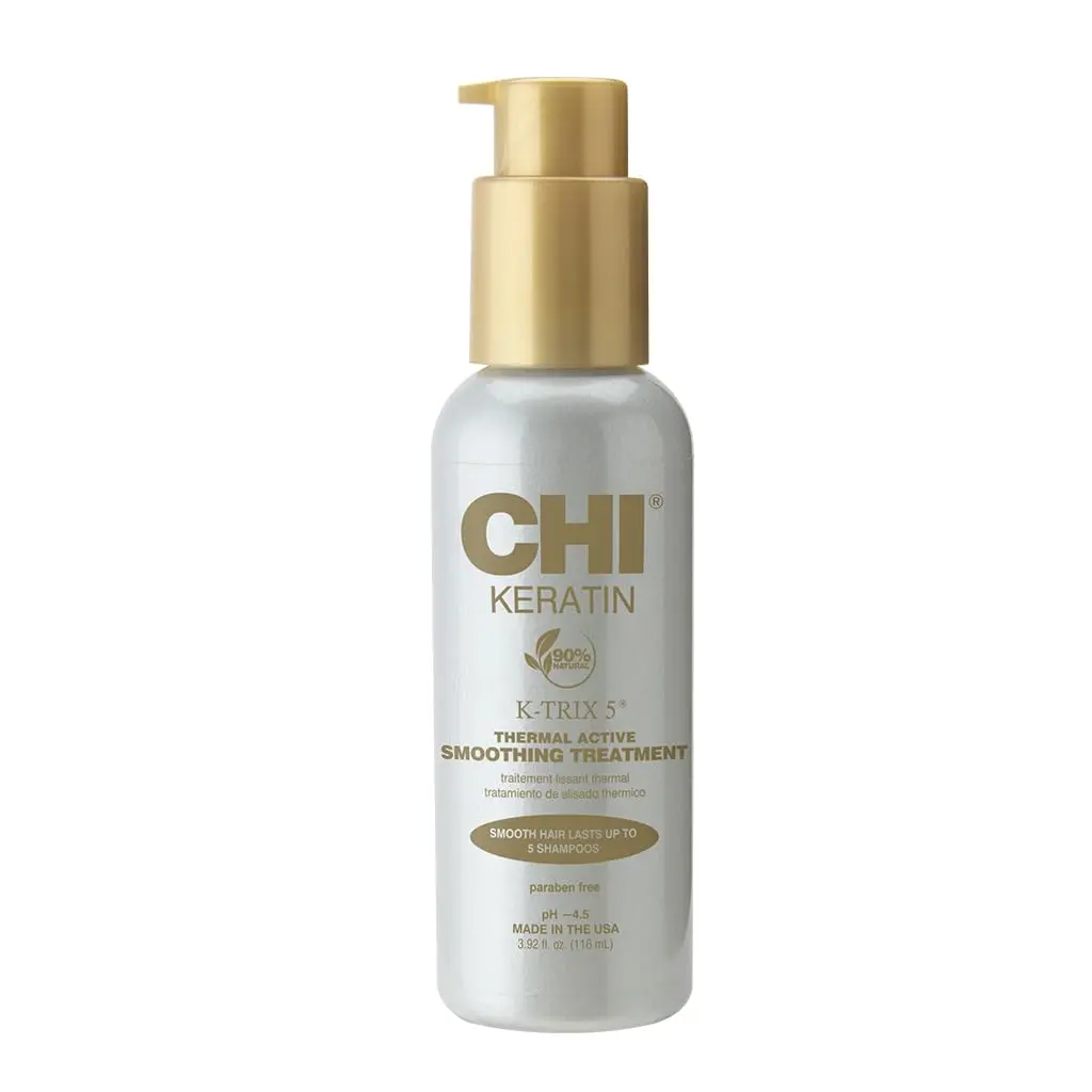 CHI Keratin K-Trix 5 Smoothing Treatment, Hair Serum, 3.92 Oz | Long-Lasting Frizz Control & Shine - main product image