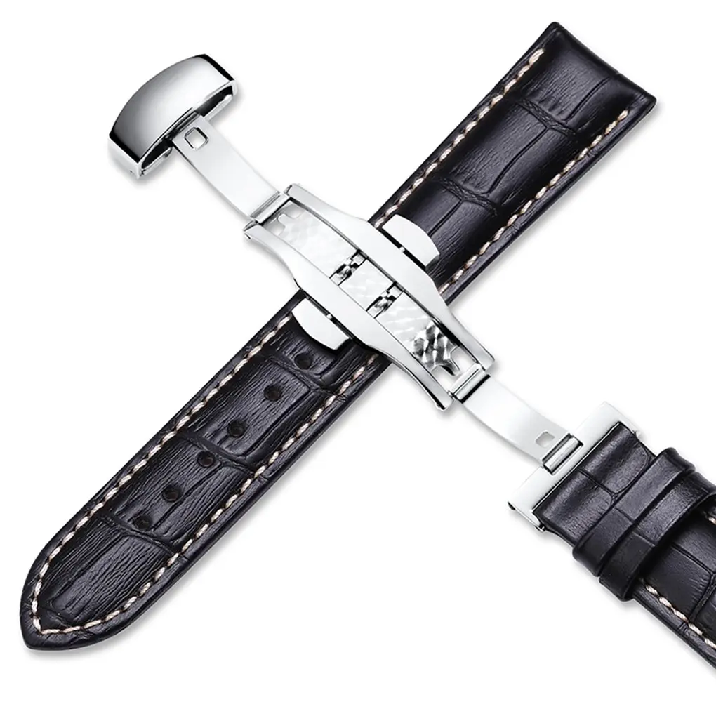 iStrap 18mm Alligator Grain Leather Watch Band with Deployment Clasp | Classic Elegance for Men & Women - view 2