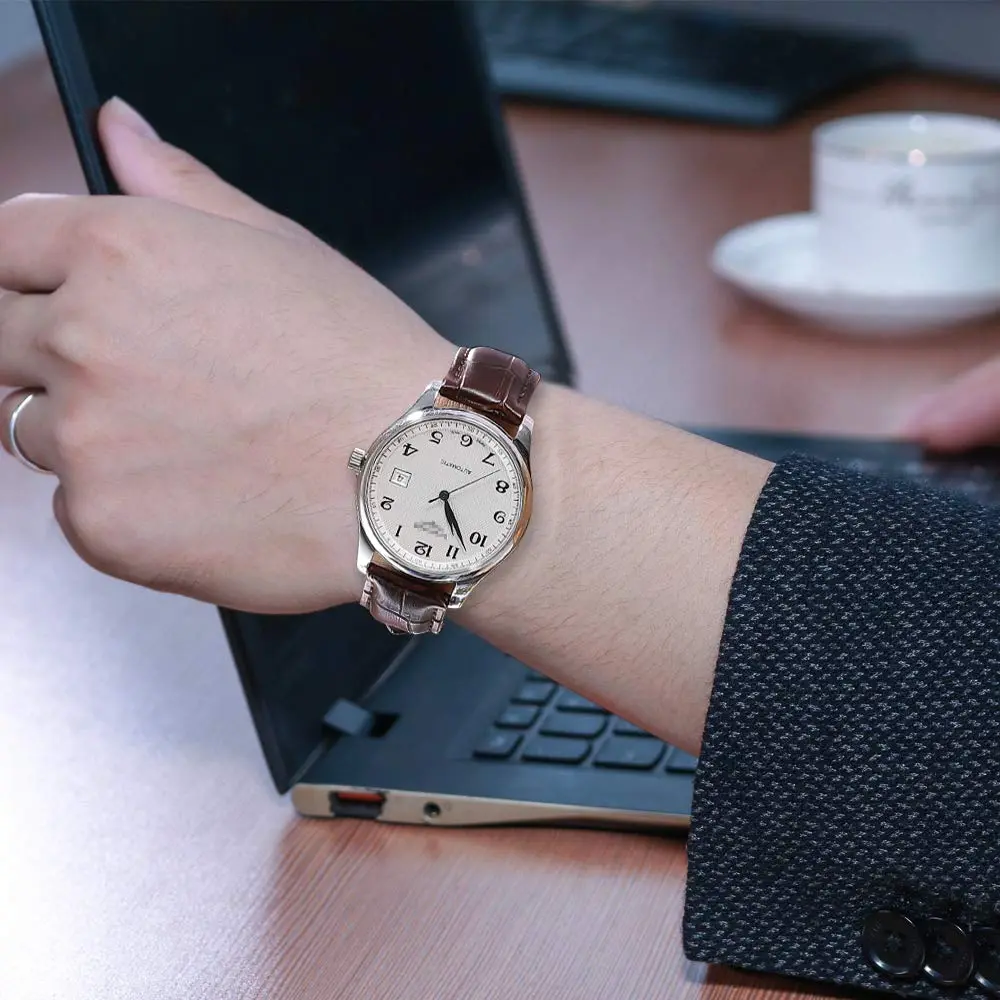 iStrap Leather Watch band -Alligator Grain Embossed Pattern Calfskin | Classic Elegant Strap for Men & Women 22mm - view 8