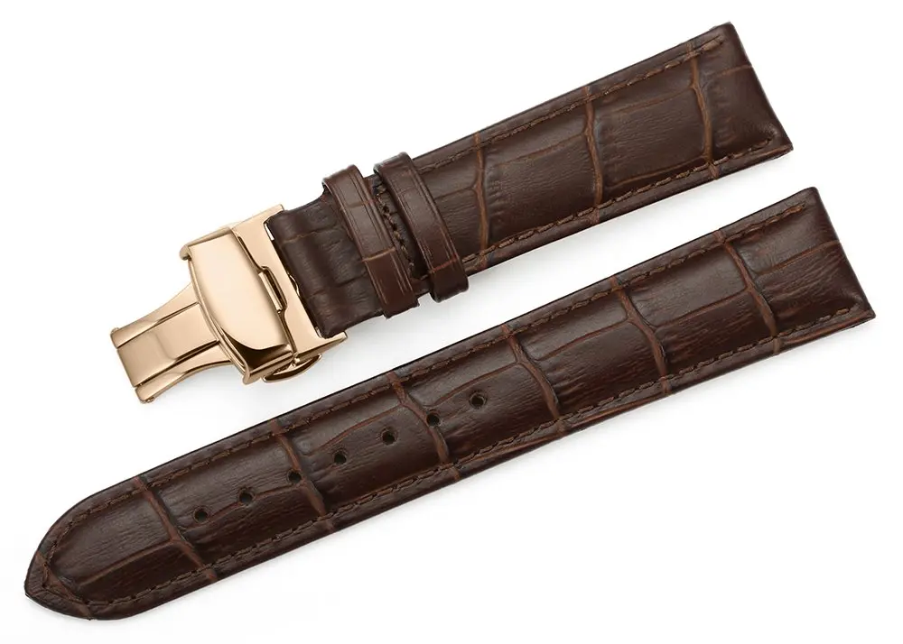 iStrap Leather Watch band -Alligator Grain Embossed Pattern Calfskin Replacement Strap-20mm | Classic Elegance for Men & Women - main product image