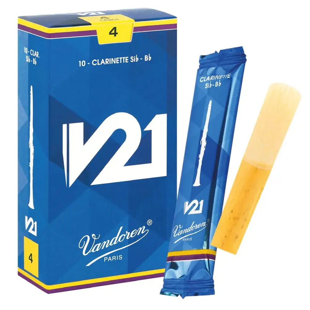 Vandoren CR804 Bb Clarinet V21 Reeds Strength 4 (10-Pack) | Warm Tone & Immediate Response - main product image