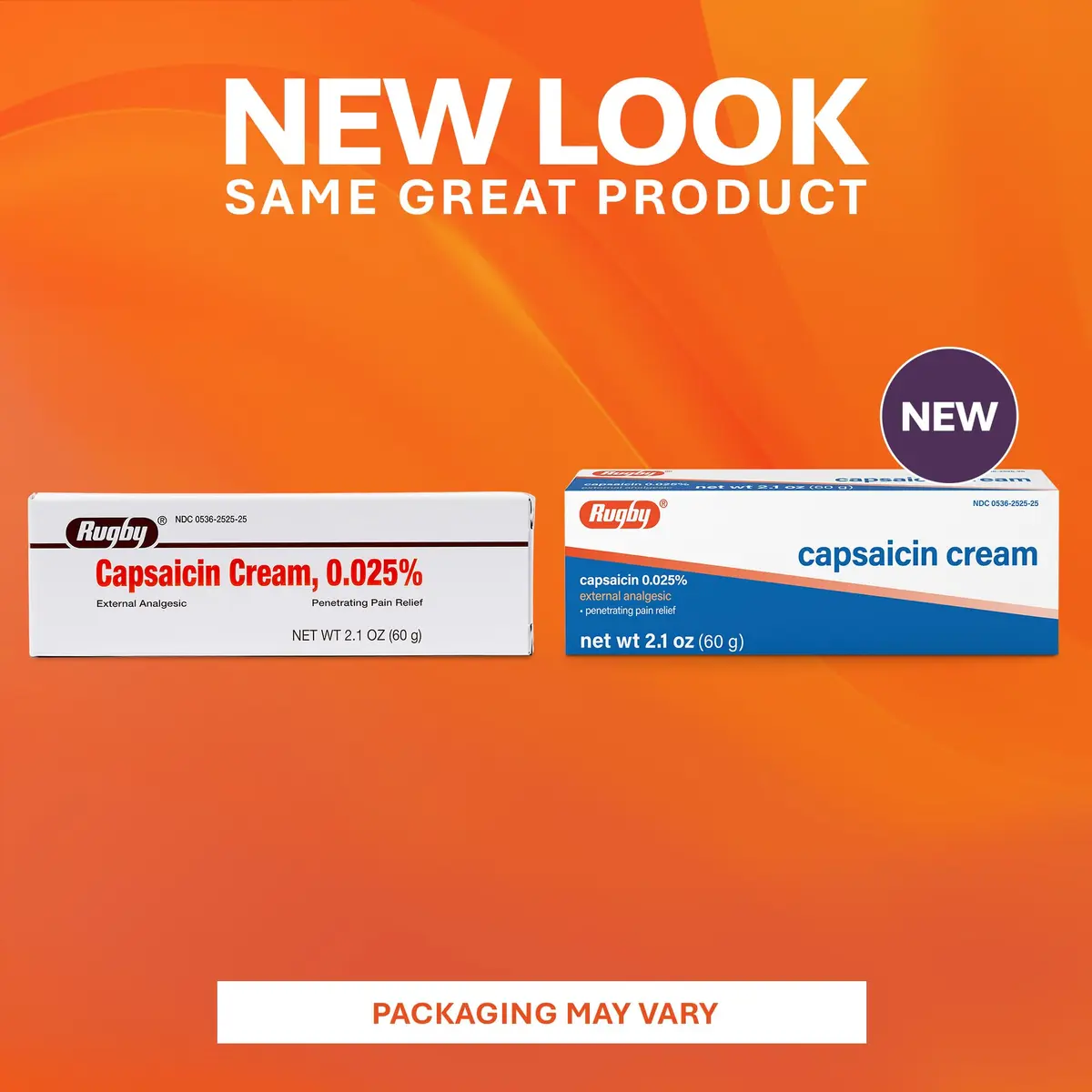 Rugby Capsaicin Cream 0.025% | Pain Relief for Muscles & Joints, 2.1 oz (60 g) (6-Pack) - view 9