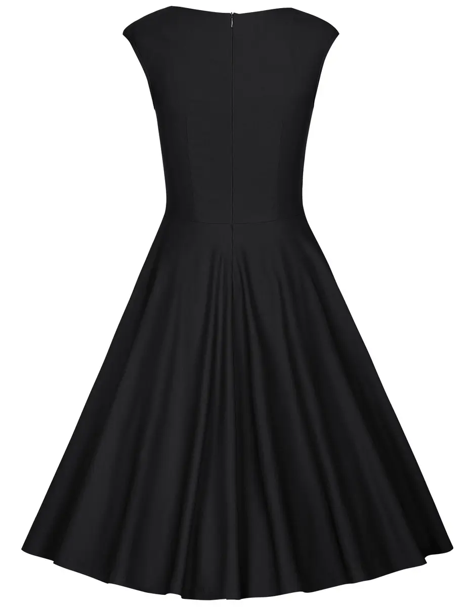 MUXXN Vintage Retro Swing Dress S Black | 1950s Inspired Classic Style - view 8