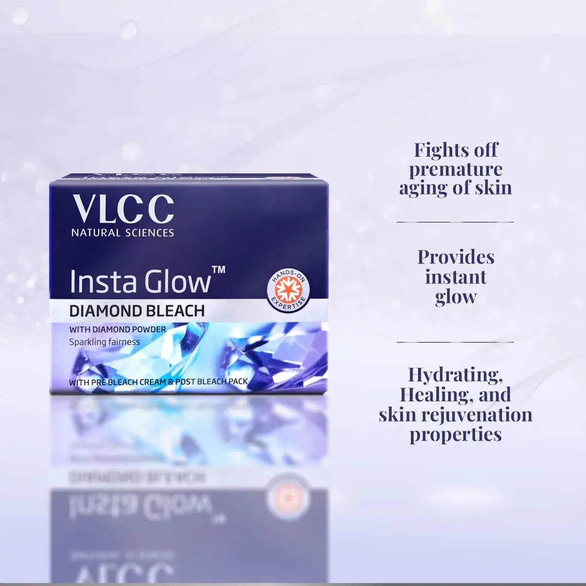 VLCC Insta Glow Diamond Bleach Cream 60gm (2.11 Oz) | Brightens & Detoxifies Skin - view 5