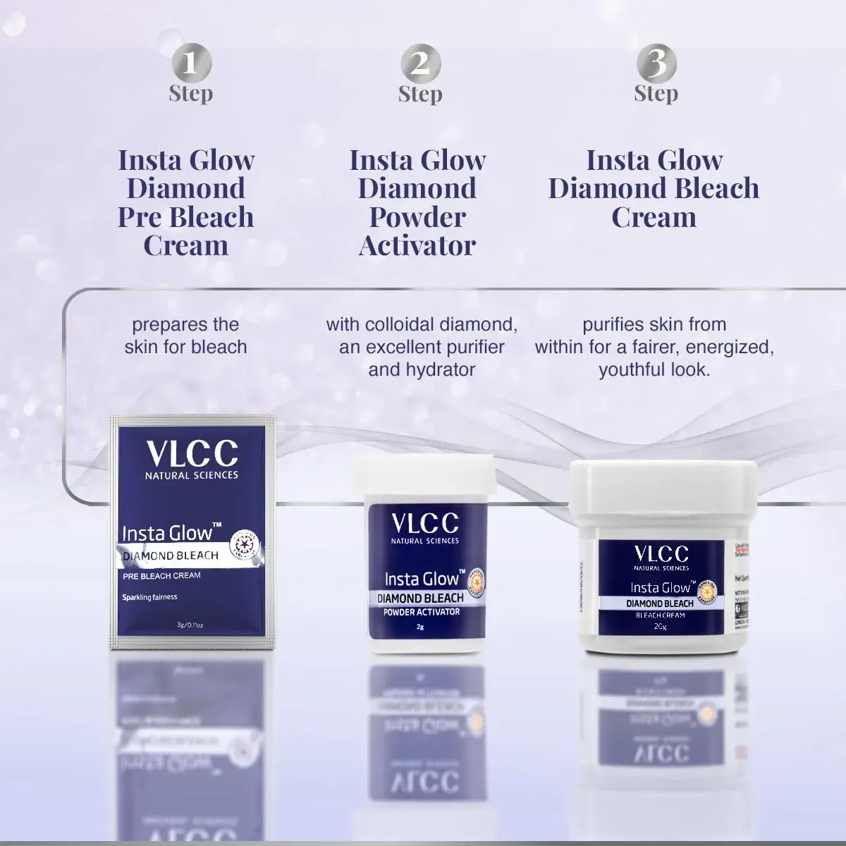 VLCC Insta Glow Diamond Bleach Cream 60gm (2.11 Oz) | Brightens & Detoxifies Skin - view 6