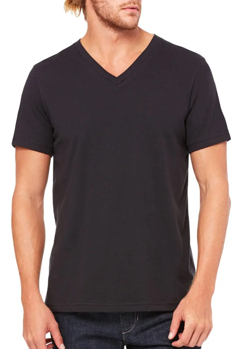 Bella + Canvas Unisex Jersey Short-Sleeve V-Neck T-Shirt Vintage Black 3XL | Slim, Pre-shrunk, Comfortable Fit - main product image