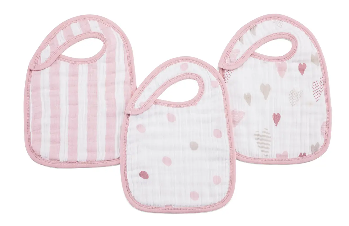aden + anais Snap Bibs 3 Pack, Rock Star, 23cm x 32.5cm (9" x 13") | 3-Layer Cotton Muslin - main product image