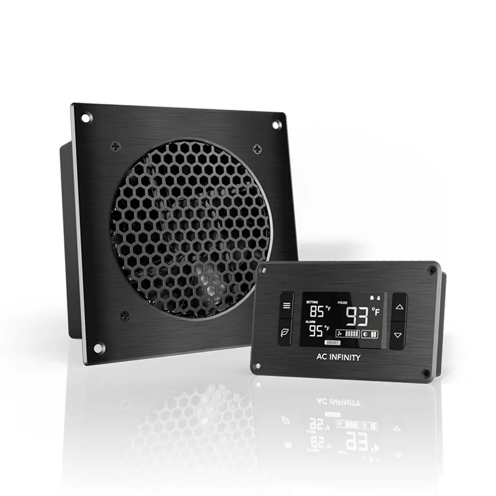 AC Infinity AIRPLATE T3 Quiet Cabinet Cooling Fan System 6" (16cm) with Smart Controller | 52 CFM Airflow, 18 dBA Noise, Dual Ball Bearings - main product image