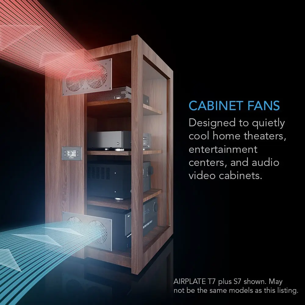 AC Infinity AIRPLATE T3 Quiet Cabinet Cooling Fan System 6" (16cm) with Smart Controller | 52 CFM Airflow, 18 dBA Noise, Dual Ball Bearings - view 2