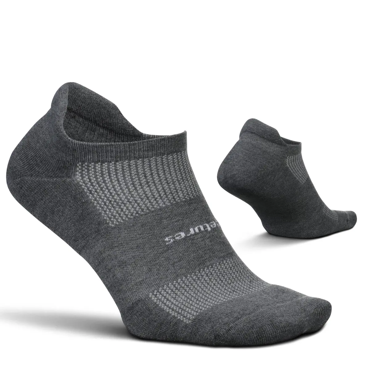 Feetures High Performance Max Cushion Ankle Sock, Heather Gray, L | Supportive Blister-Free Comfort - main product image