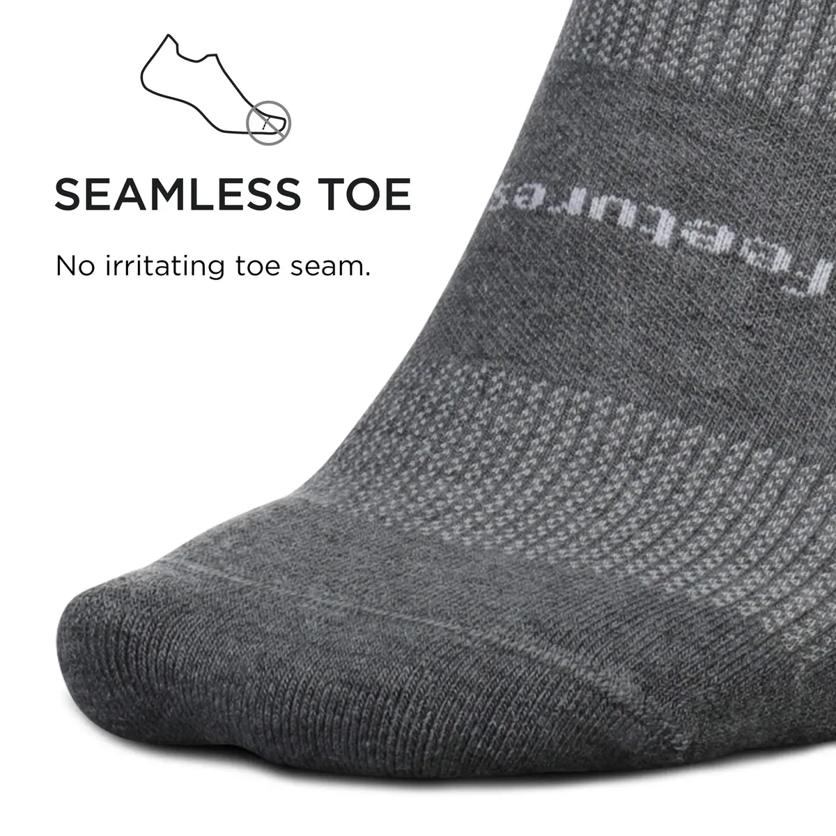 Feetures High Performance Max Cushion Ankle Sock, Heather Gray, L | Supportive Blister-Free Comfort - view 3