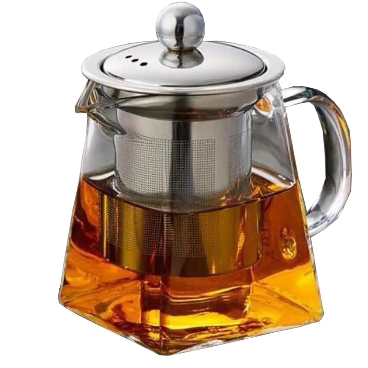 Mozentea Glass Teapot Infuser 550ml | Stove Top Safe & Removable Stainless Steel Filter - view 2