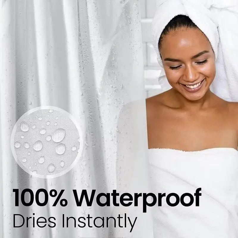 LiBa Shower Curtain PEVA 8G 72x72 Inch Waterproof Frosted | Eco-Friendly Bathroom Essential - view 7