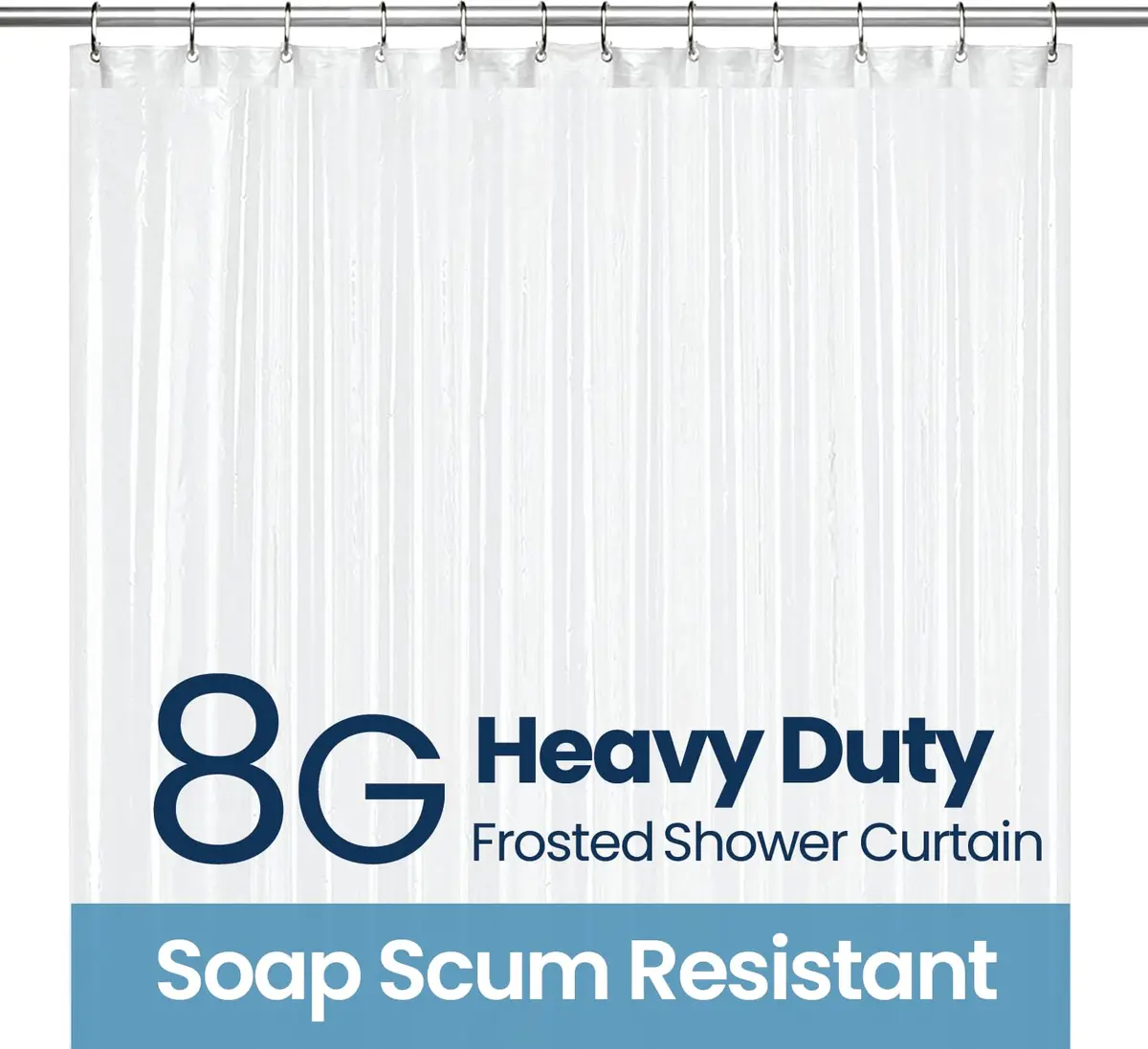 LiBa Shower Curtain PEVA 8G 72x72 Inch Waterproof Frosted | Eco-Friendly Bathroom Essential - main product image