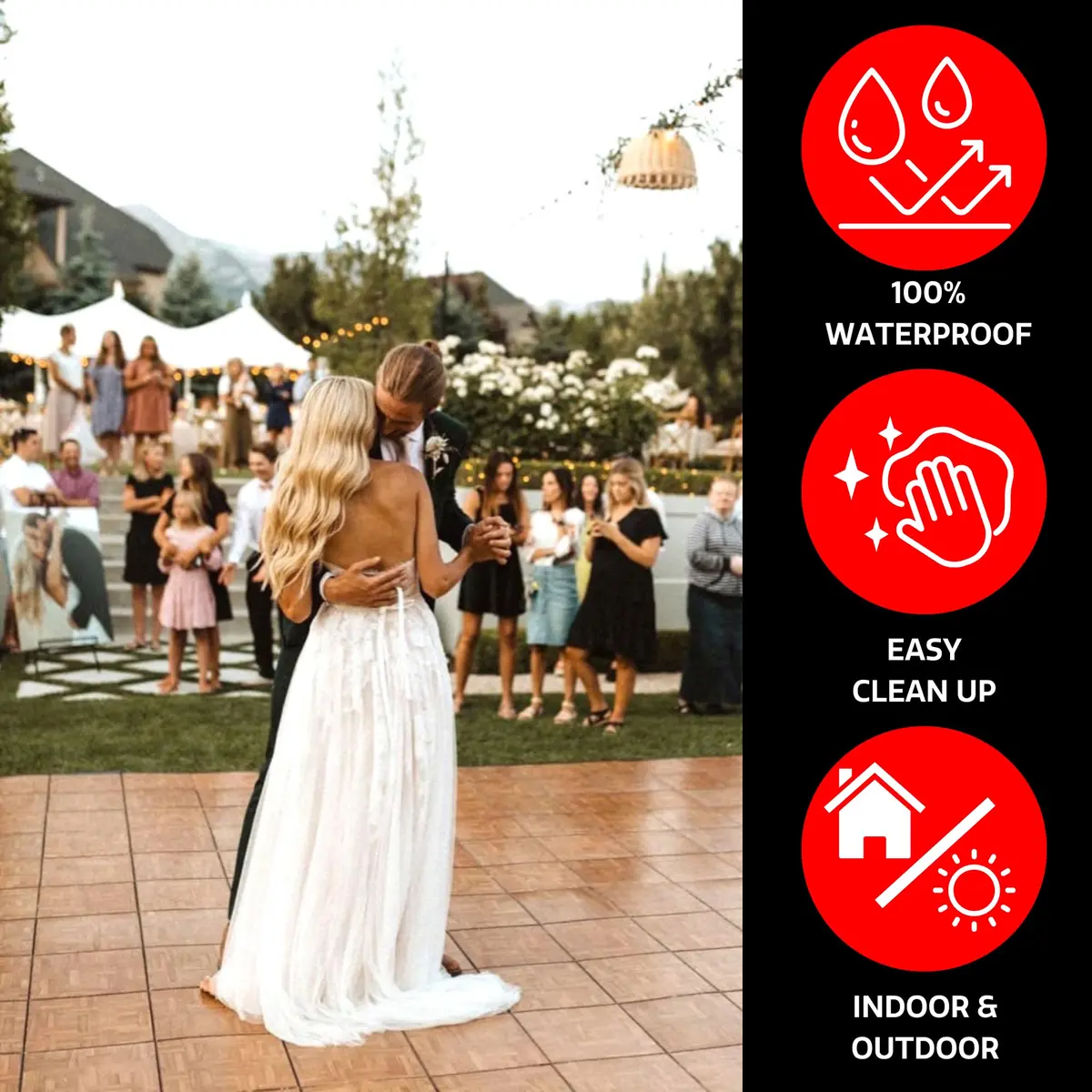 Big Floors SnapLock Portable Dance Floor Kit, 3'x3' | Expandable, Waterproof, Made in USA - view 6