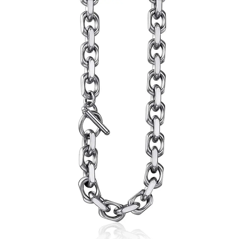 Trendsmax Stainless Steel Necklace Cable Rolo Link Chain 18 inch | Heavy-Duty, Hypoallergenic & Adjustable - main product image
