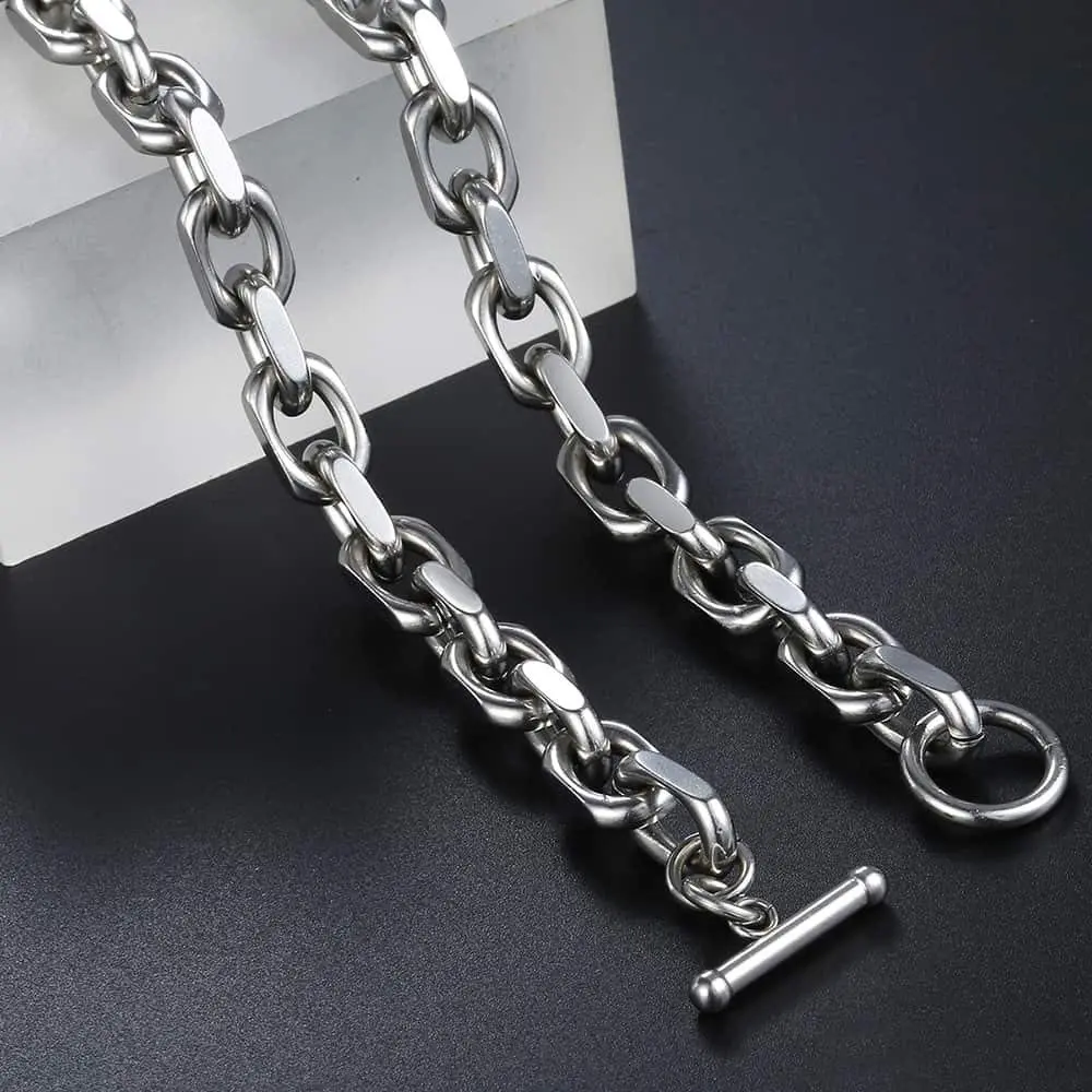 Trendsmax Stainless Steel Necklace Cable Rolo Link Chain 18 inch | Heavy-Duty, Hypoallergenic & Adjustable - view 6