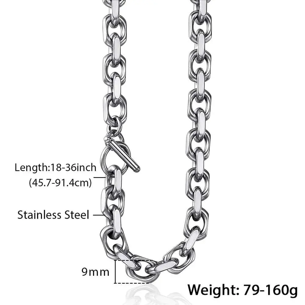 Trendsmax Stainless Steel Necklace Cable Rolo Link Chain 18 inch | Heavy-Duty, Hypoallergenic & Adjustable - view 3