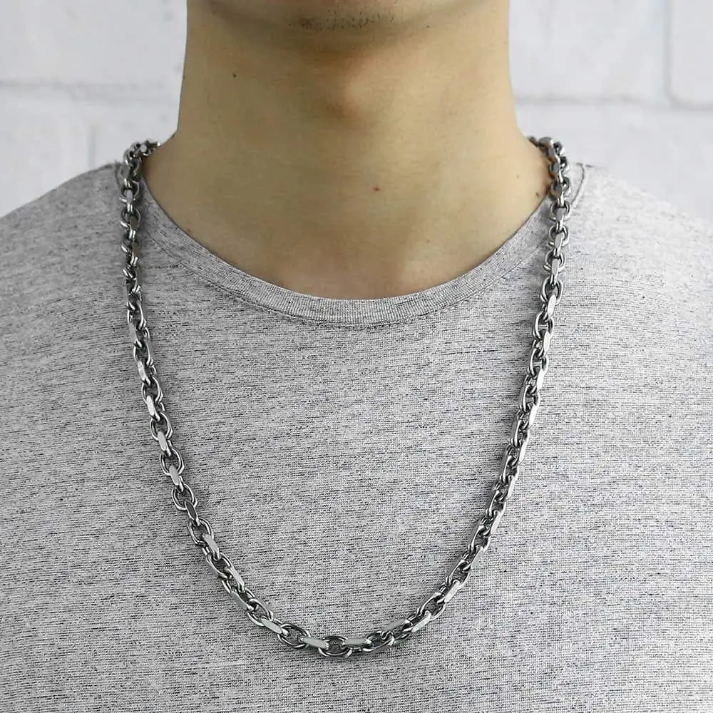 Trendsmax Stainless Steel Necklace Cable Rolo Link Chain 18 inch | Heavy-Duty, Hypoallergenic & Adjustable - view 4