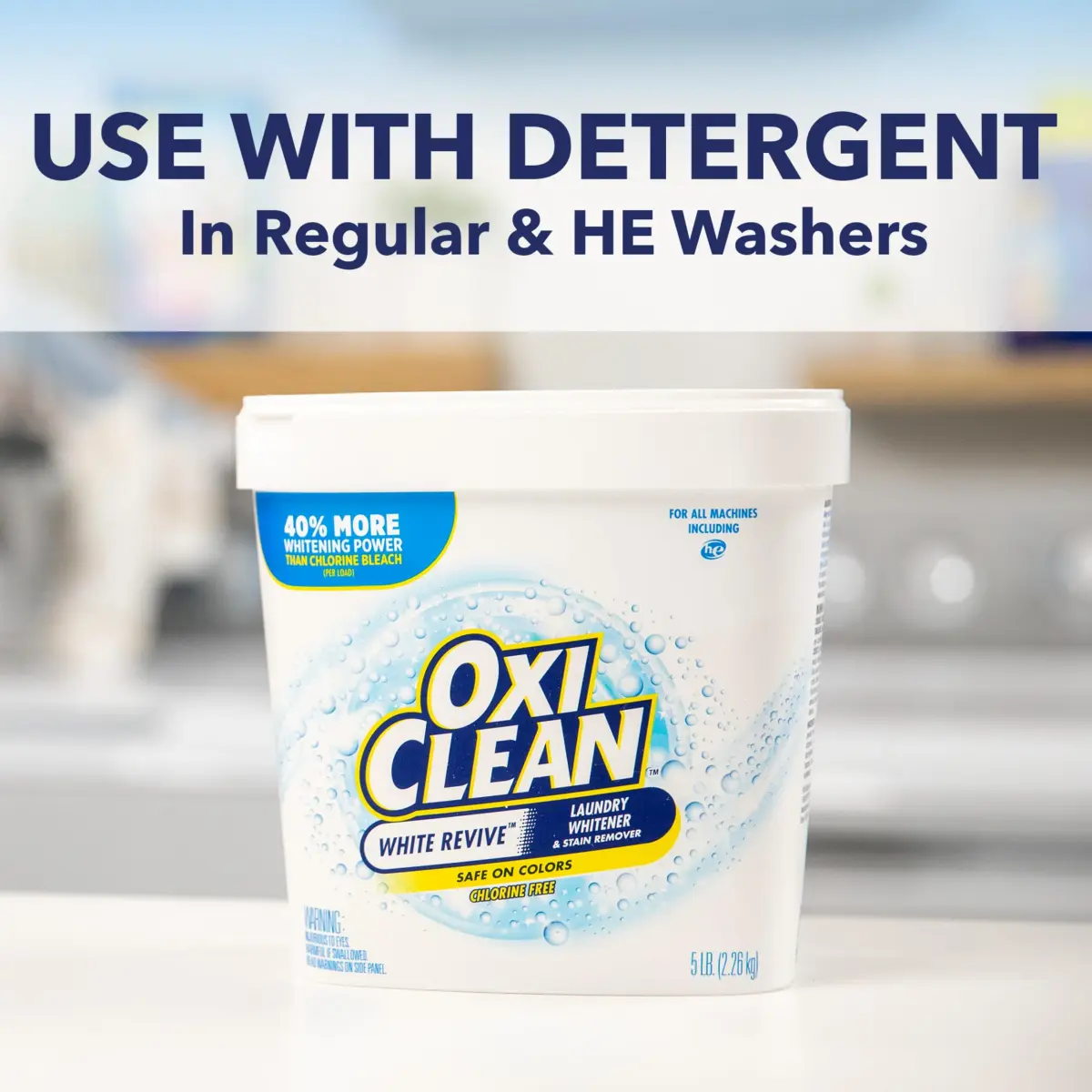 OxiClean White Revive Laundry Whitener and Stain Remover Powder 1.36kg (3 lb) | Alternative to Bleach for Laundry - view 3