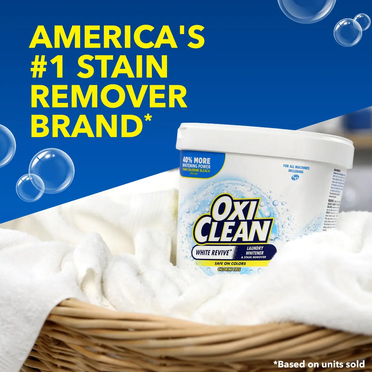 OxiClean White Revive Laundry Whitener and Stain Remover Powder 1.36 kg (3 lb) | Oxygen-Based Whitening - view 9