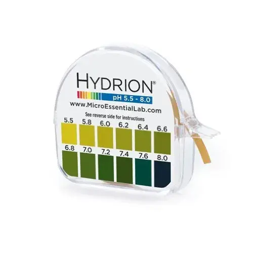 MicroEssential Hydrion pH Test Roll 4.5m (15 Ft) with Chart & Dispenser | Saliva & Urine pH 5.5-8.0 - main product image