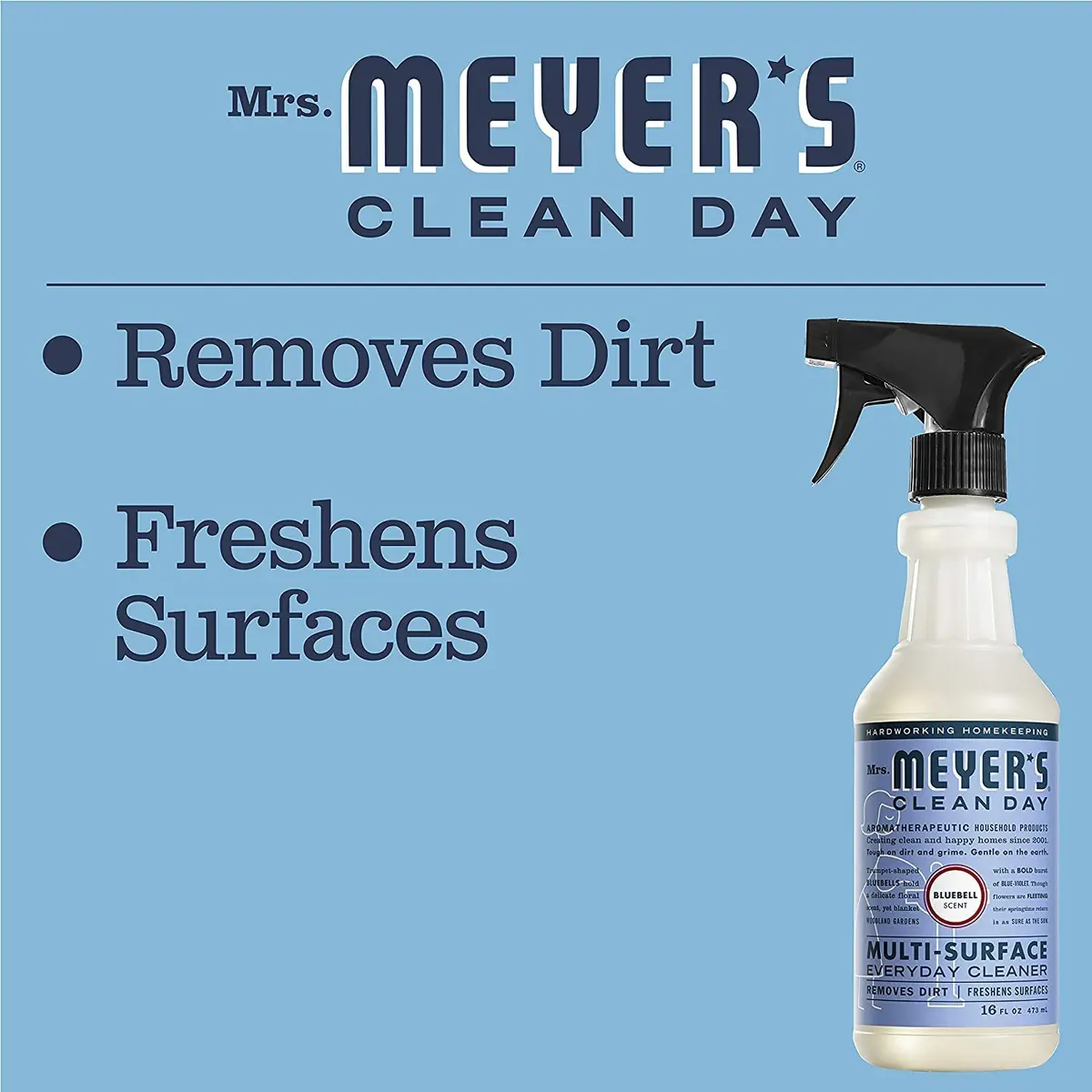 Mrs. Meyer's Clean Day All-Purpose Cleaner Spray, Bluebell, 946ml (16 fl. oz.) (Pack of 6) | Biodegradable Formula for Multi-Surface Cleaning - view 5
