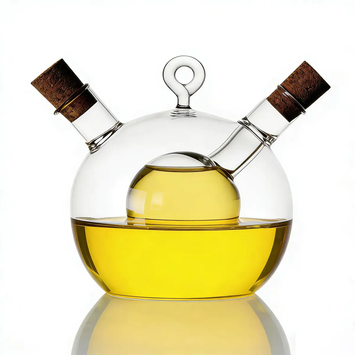 ELETON 2 in 1 Glass Oil and Vinegar Dispenser, Cruet with Ball Inner Chamber | Space-Saving Borosilicate Glass Bottle - view 5