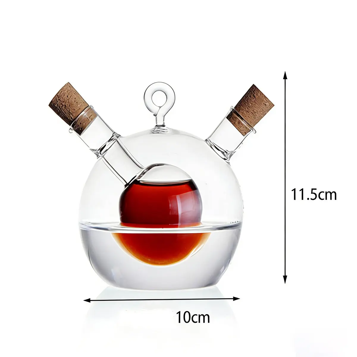 ELETON 2 in 1 Glass Oil and Vinegar Dispenser, Cruet with Ball Inner Chamber | Space-Saving Borosilicate Glass Bottle - view 7