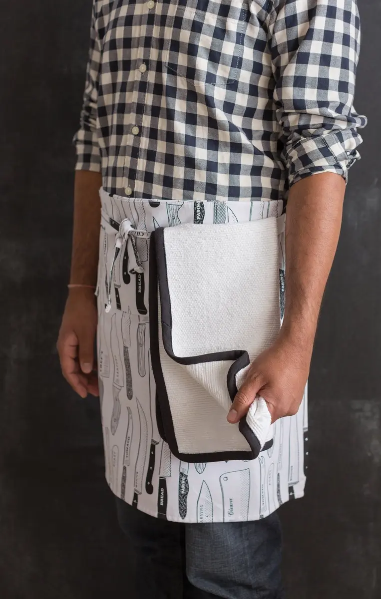 Now Designs White Oven Towel | Heavy Duty Cotton Kitchen Cloth (26x14 inches) - view 2